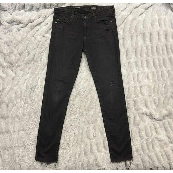 Adriano Goldschmied Jeans Womens 28R Black The Middi Ankle Mid Rise Denim - Picture 1 of 14